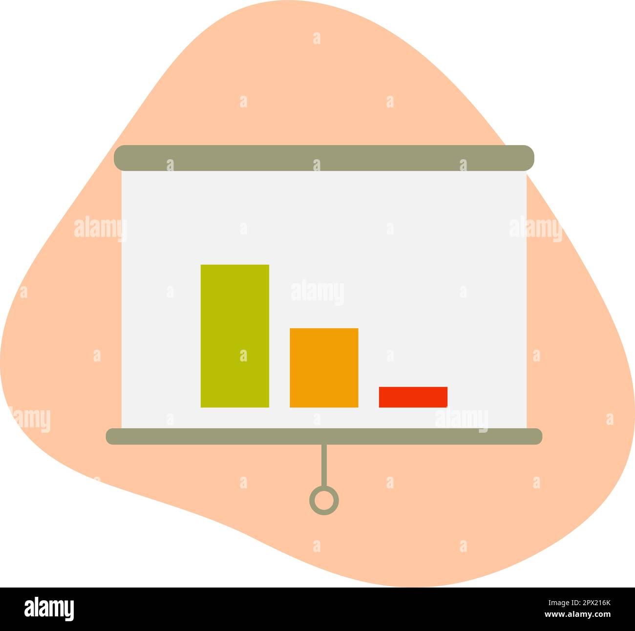 Colored Presentation Board with Chart. Vector Illustration of Regress ...