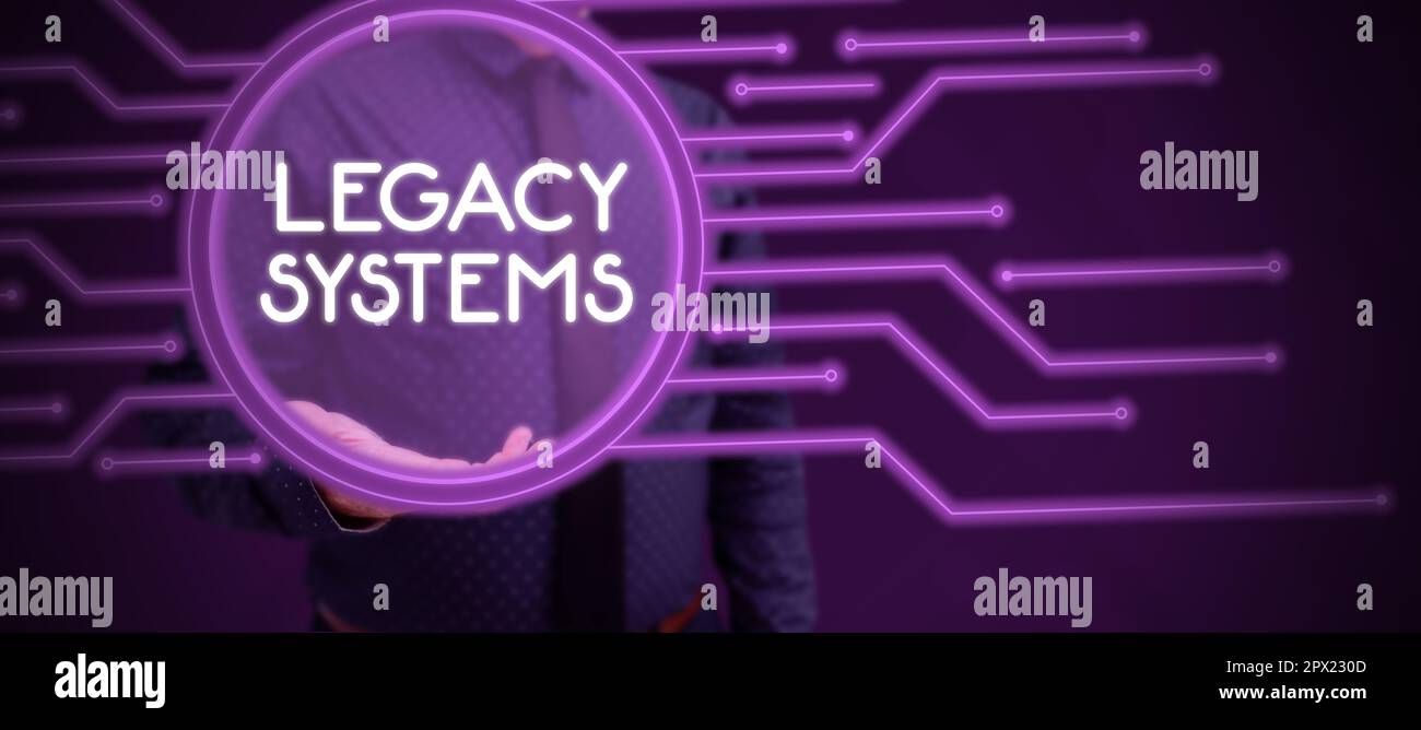Conceptual caption Legacy Systems, Business concept old method ...