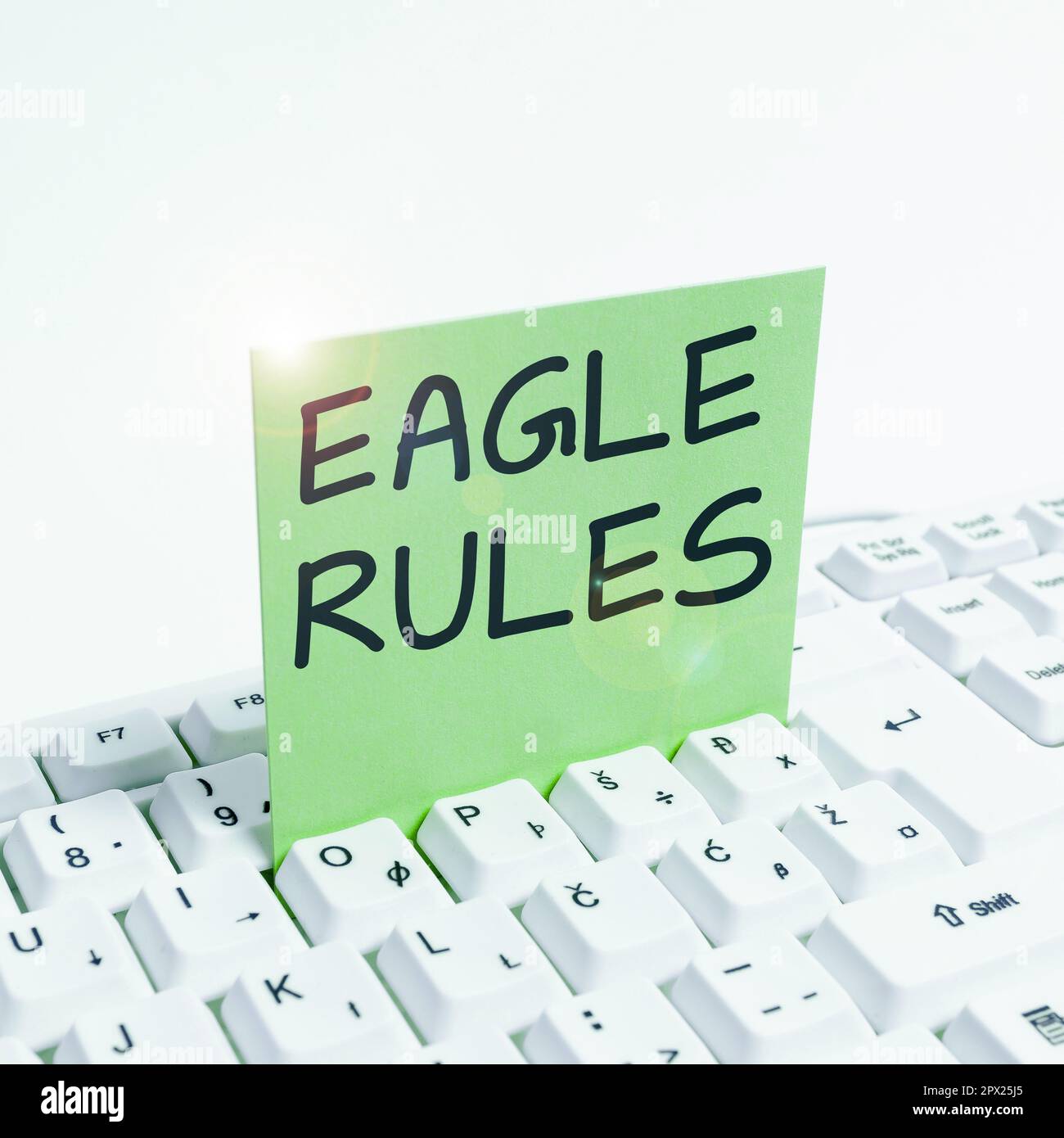 Text showing inspiration Eagle Rules, Concept meaning a huge set of