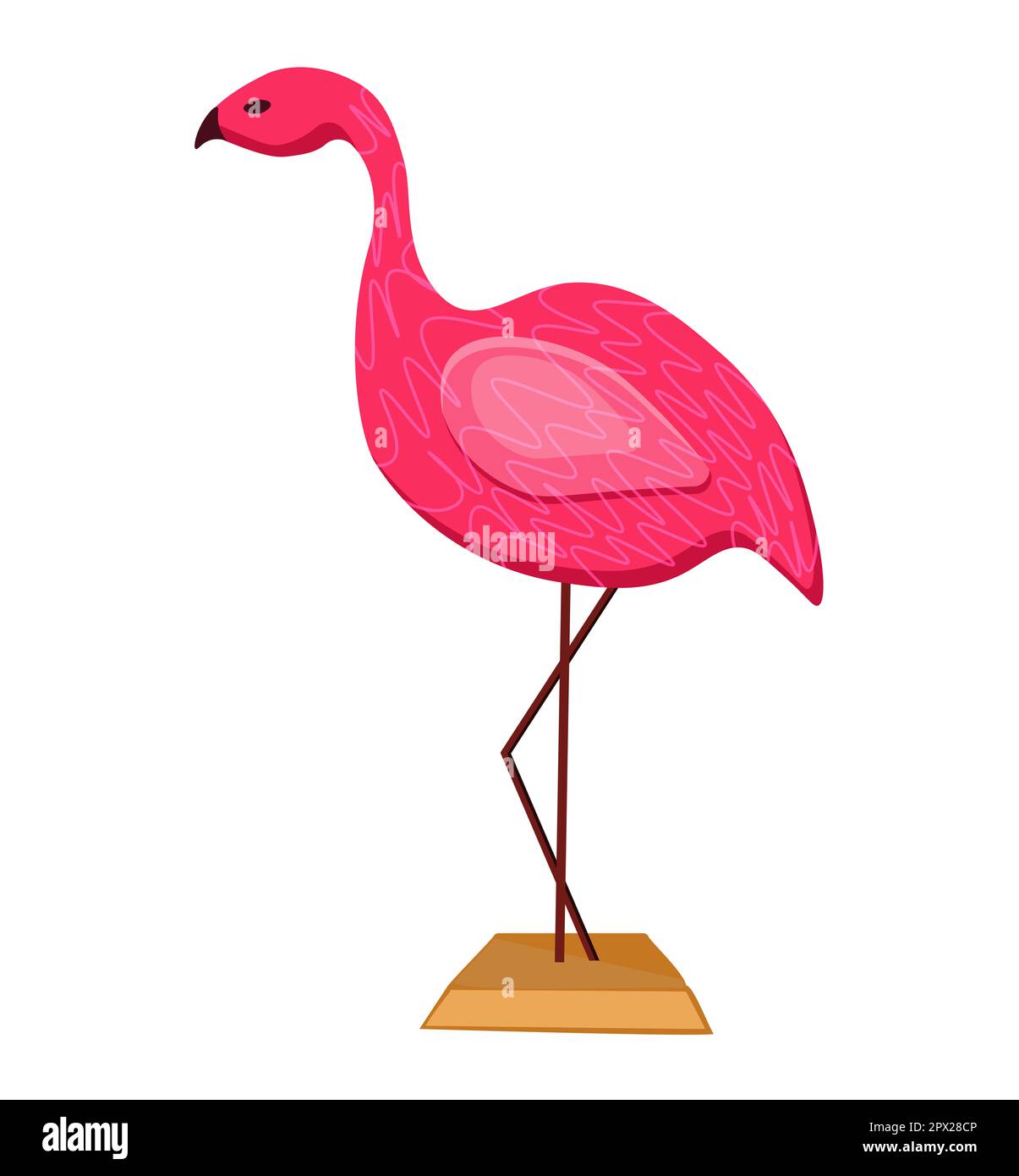 Figurine in art deco style. Interior Design. Flamingo in art deco style