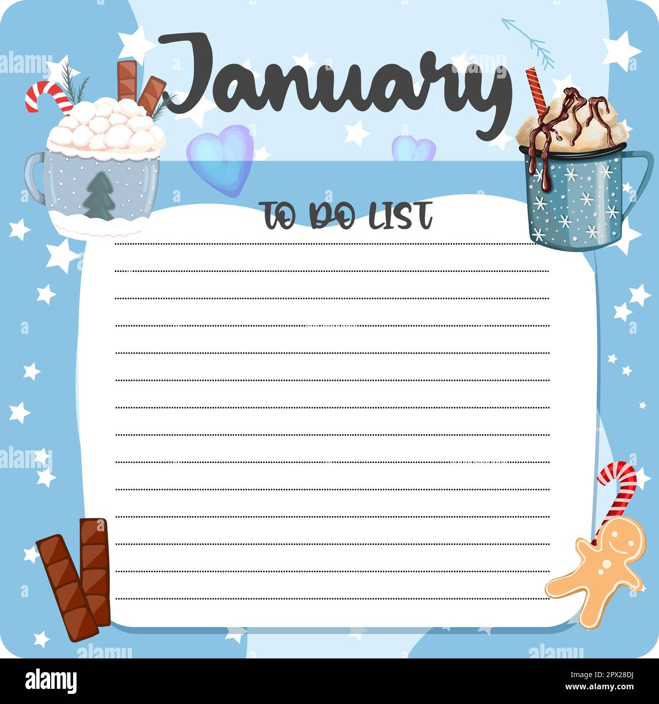 January monthly planner, weekly planner, habit tracker