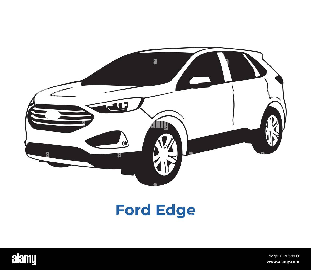 Vector silhouettes of Ford brand cars, sale and repair Stock Vector