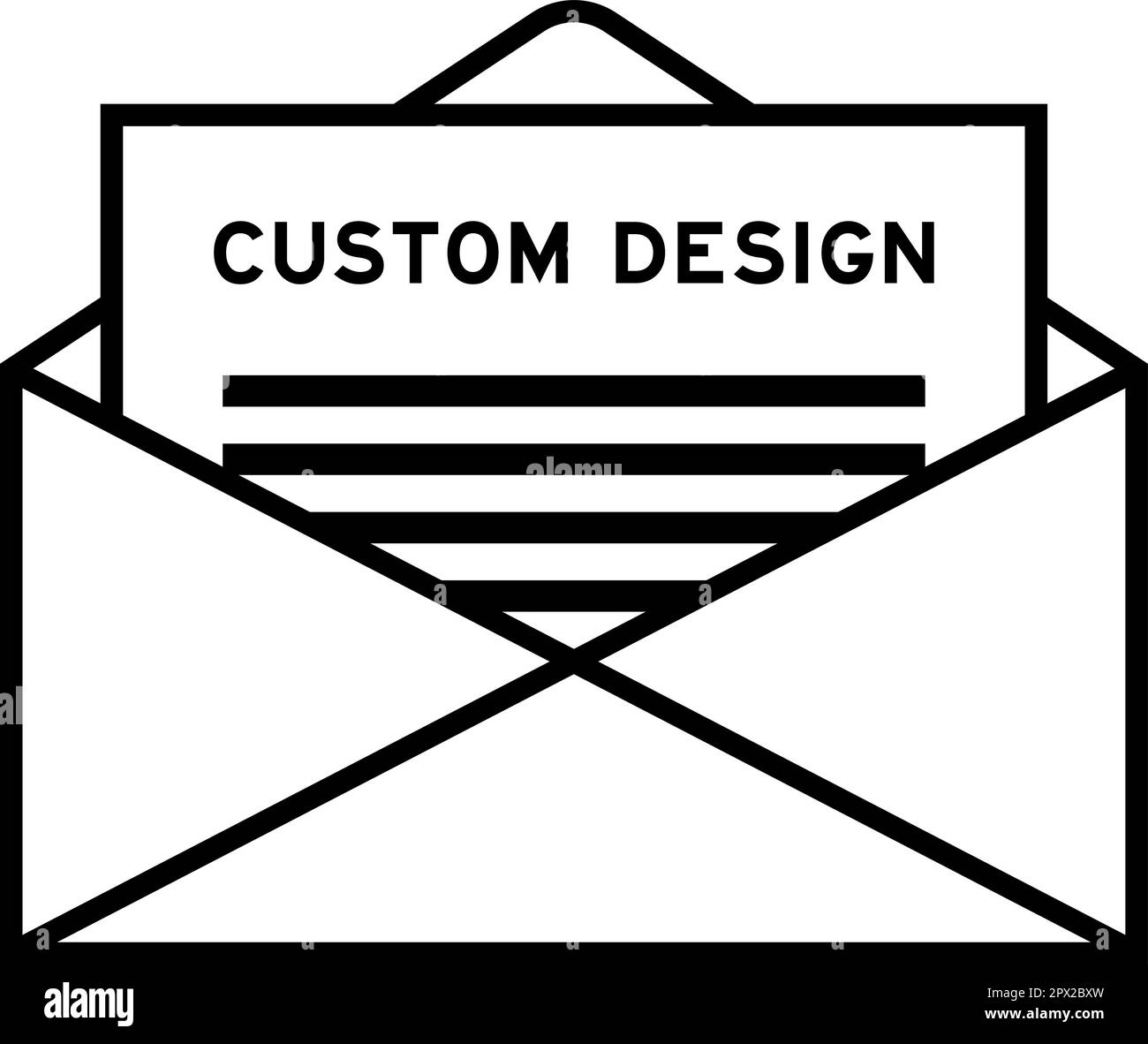 Envelope and letter sign with word custom design as the headline Stock ...