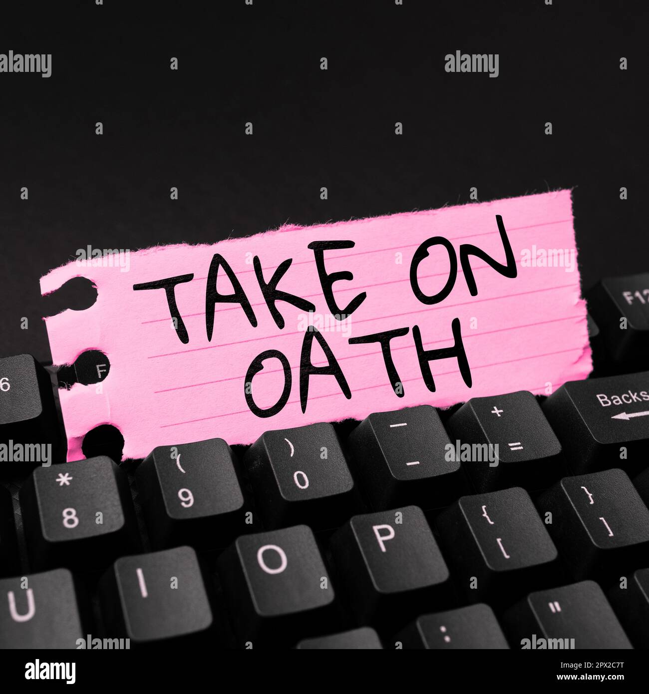 Conceptual caption Take On Oath, Conceptual photo A solemn appeal to a