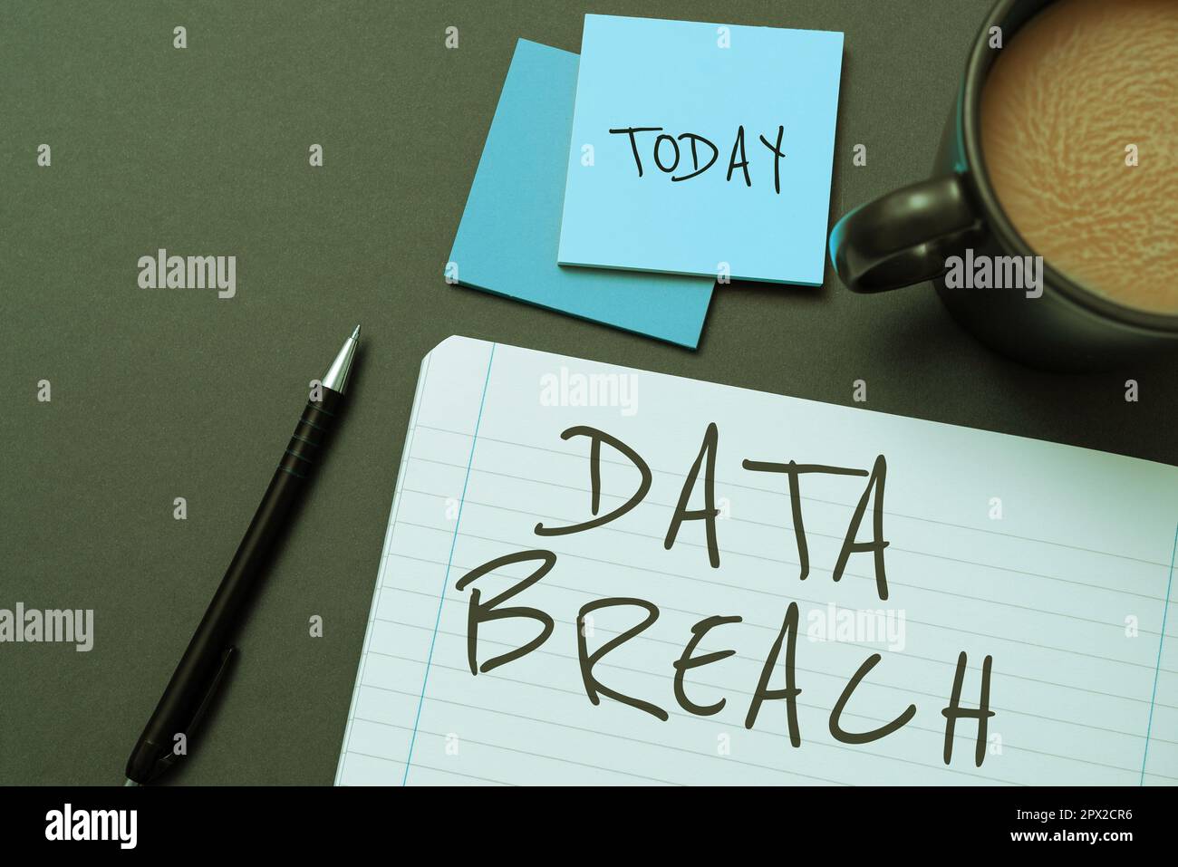 Handwriting text Data Breach, Business idea security incident where sensitive protected information copied Stock Photo