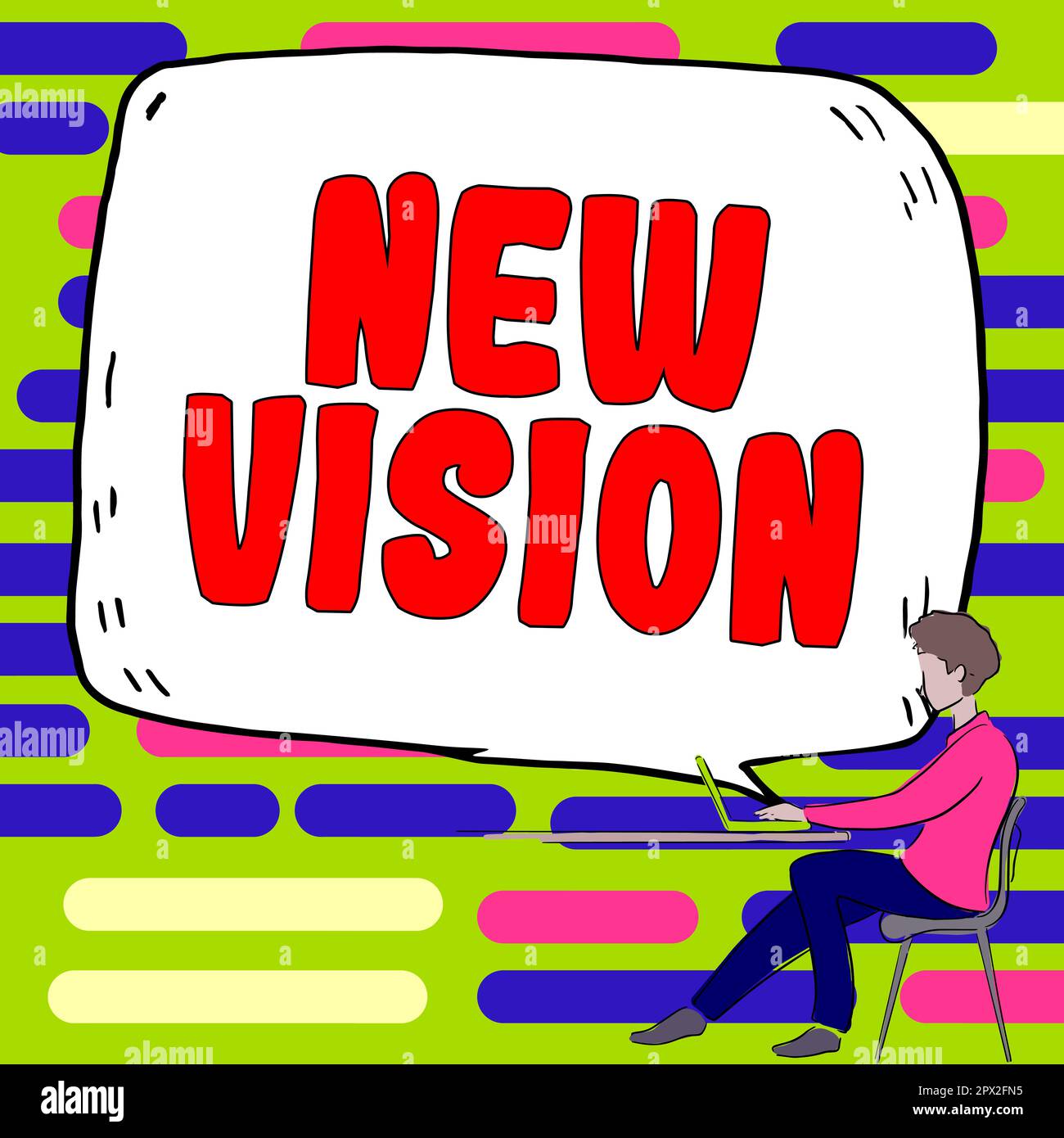 Handwriting text New Vision, Concept meaning seeing some future developments Hopeful about the future Stock Photo