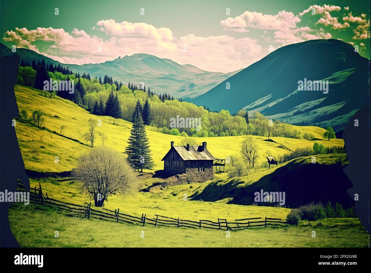 Beautiful Rural Countryside beautiful countryside of romania. sunny afternoon. wonderful springtime ...