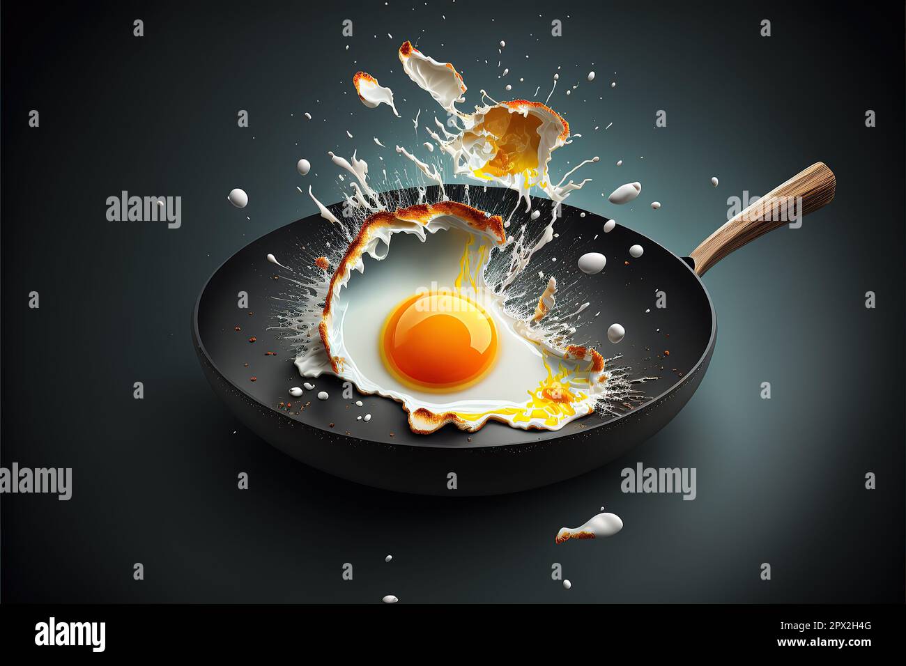 Pan Falling Broken egg falls frying pan hi-res stock photography and images - Alamy