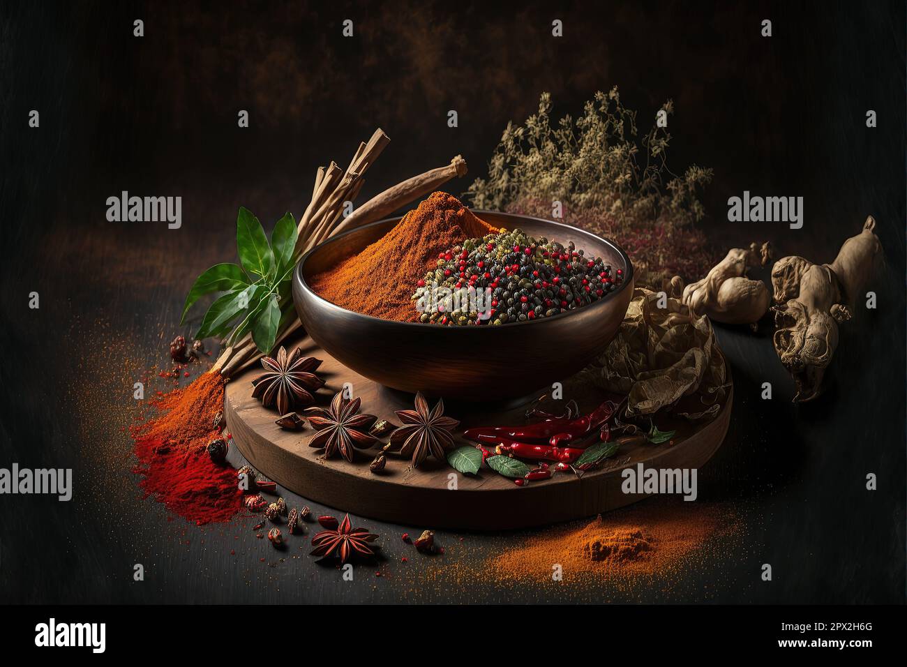 erbs and spices for cooking on dark background stock photo Spice, Food, Herb, Seasoning, Culture