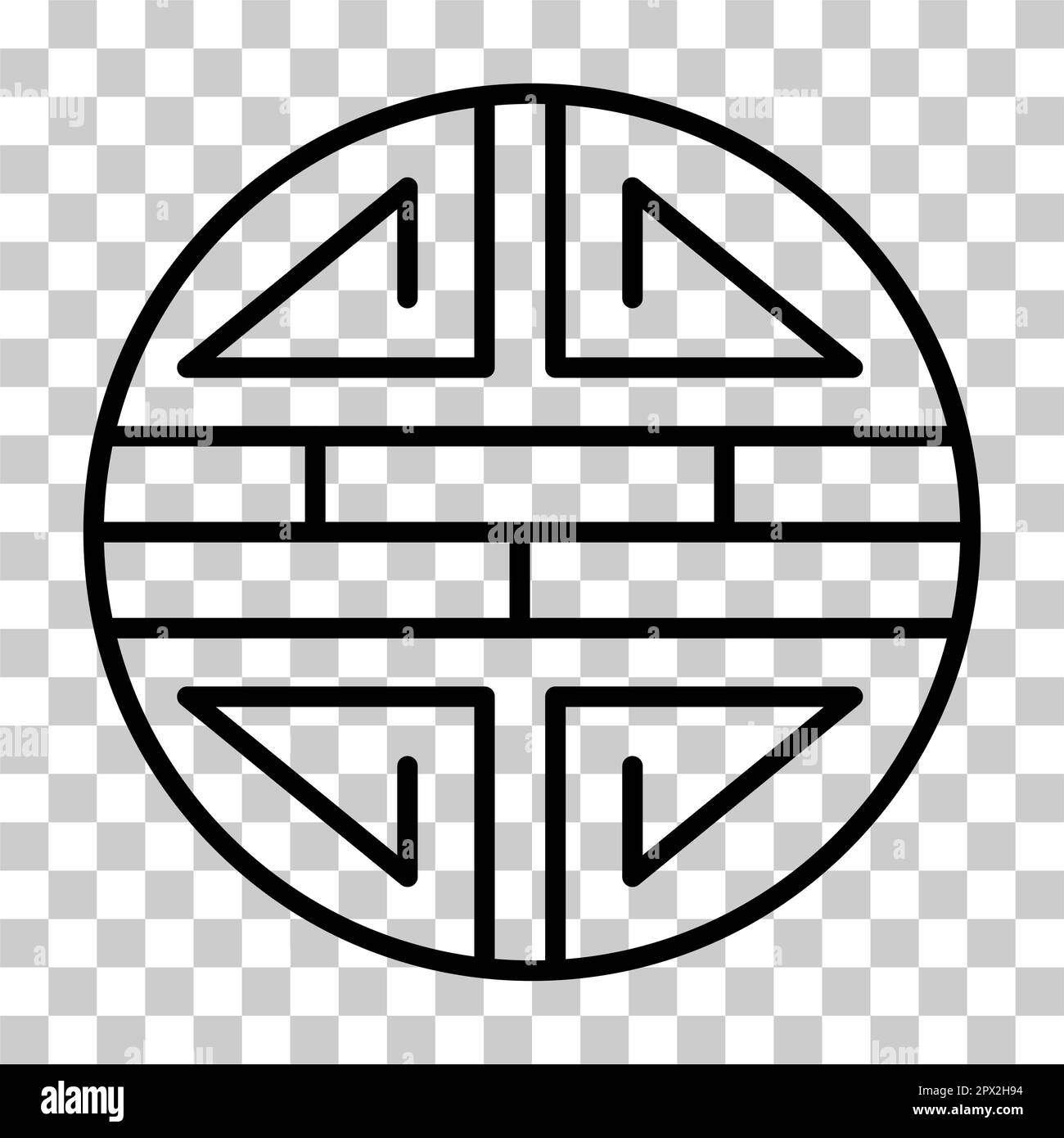 Traditional shou icon, spiritual isolated shu flat symbol, asian vector