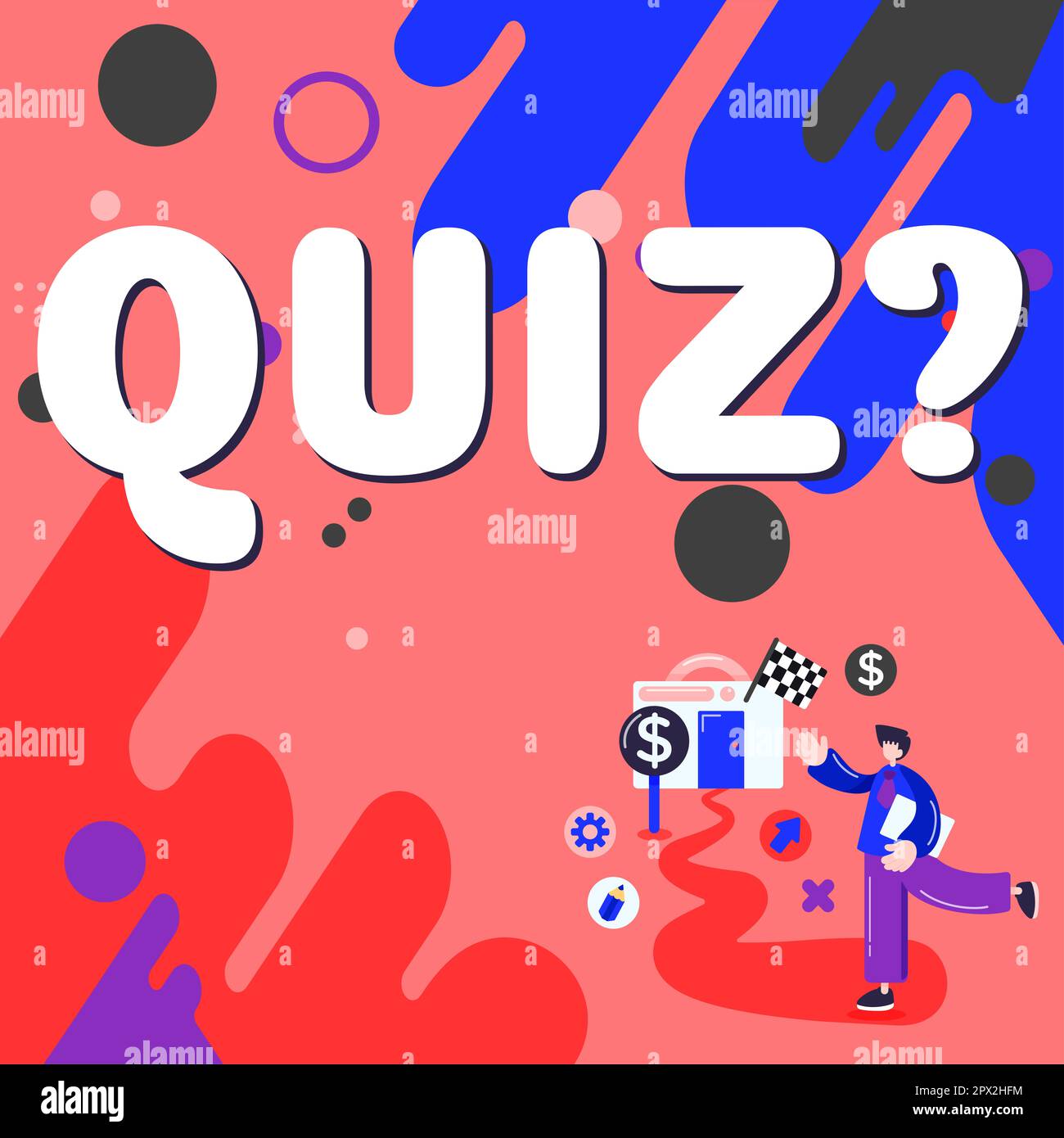Inspiration showing sign Quiz, Conceptual photo Short Tests Evaluation  Examination to quantify your knowledge Stock Photo - Alamy, image size:1300x1390