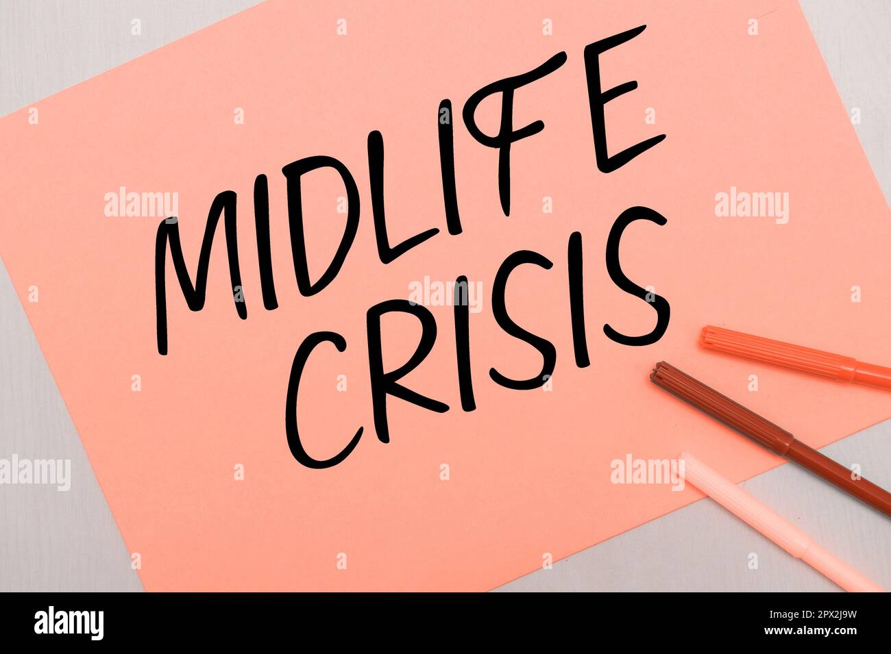 Writing displaying text Midlife Crisis, Conceptual photo Software development technique Decomposing an application Stock Photo