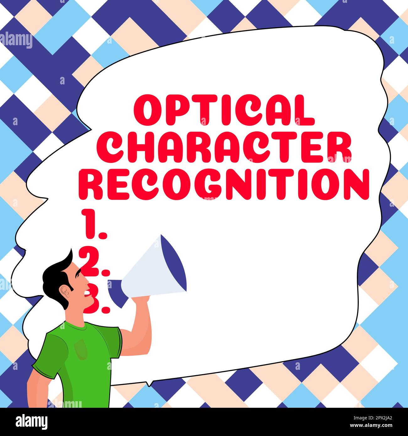 Hand writing sign Optical Character Recognition, Concept meaning the