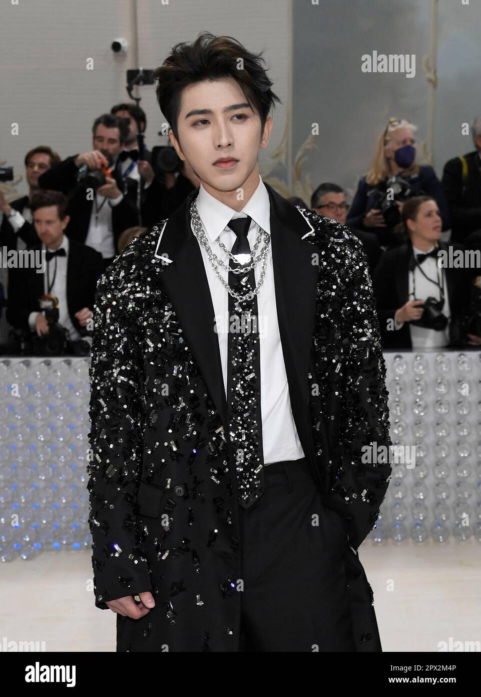 Cai Xukun attends The Metropolitan Museum of Art's Costume Institute  benefit gala celebrating the opening of the Karl Lagerfeld: A Line of  Beauty exhibition on Monday, May 1, 2023, in New York. (