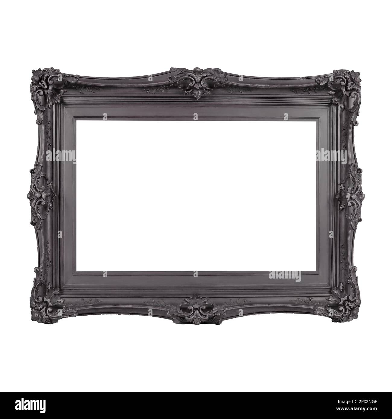 Rectangular frame border classical washedout shabby chic style black
