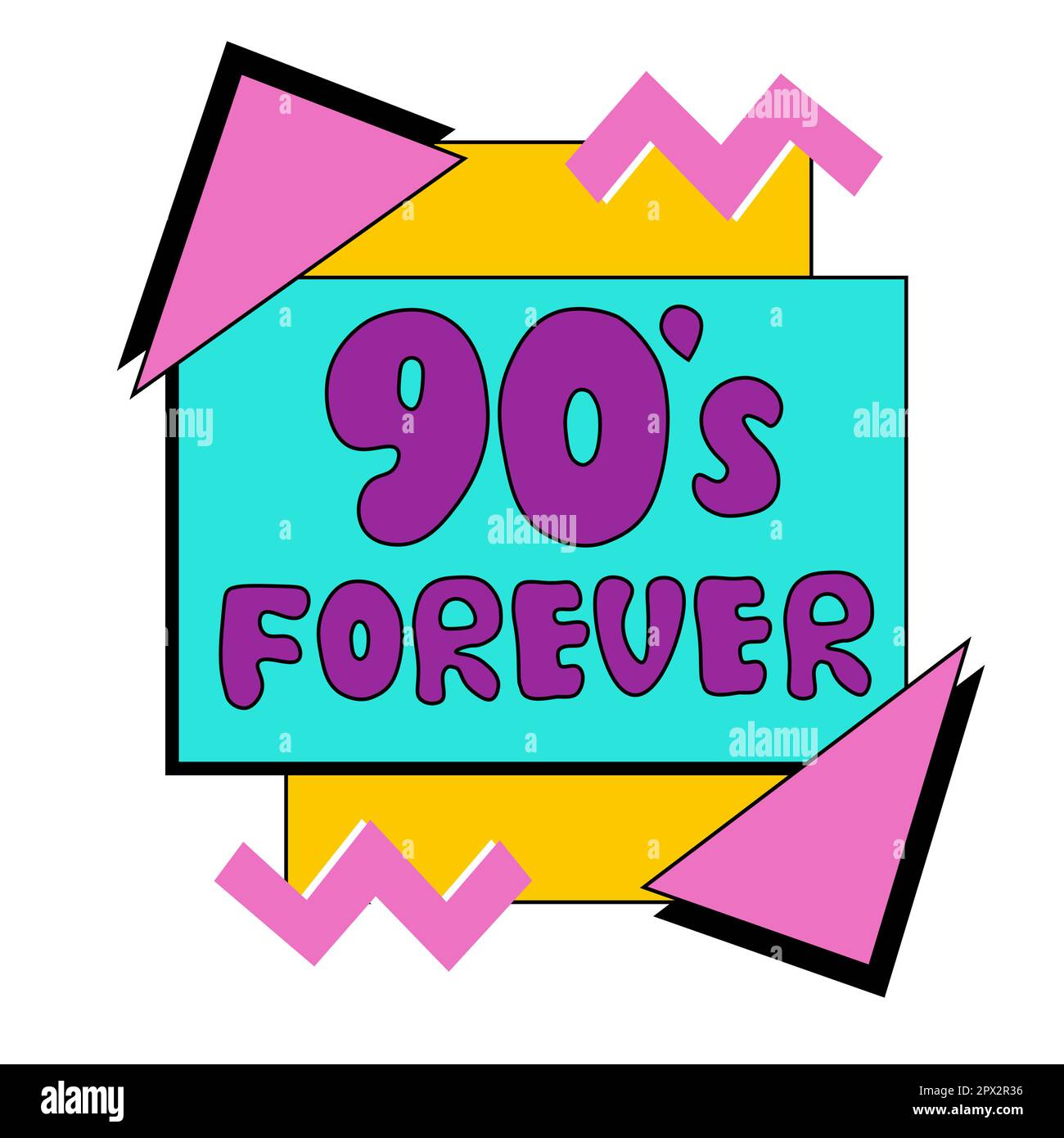 Emblem, sticker, logo and label of the 90s. Forever 90. Style label ...