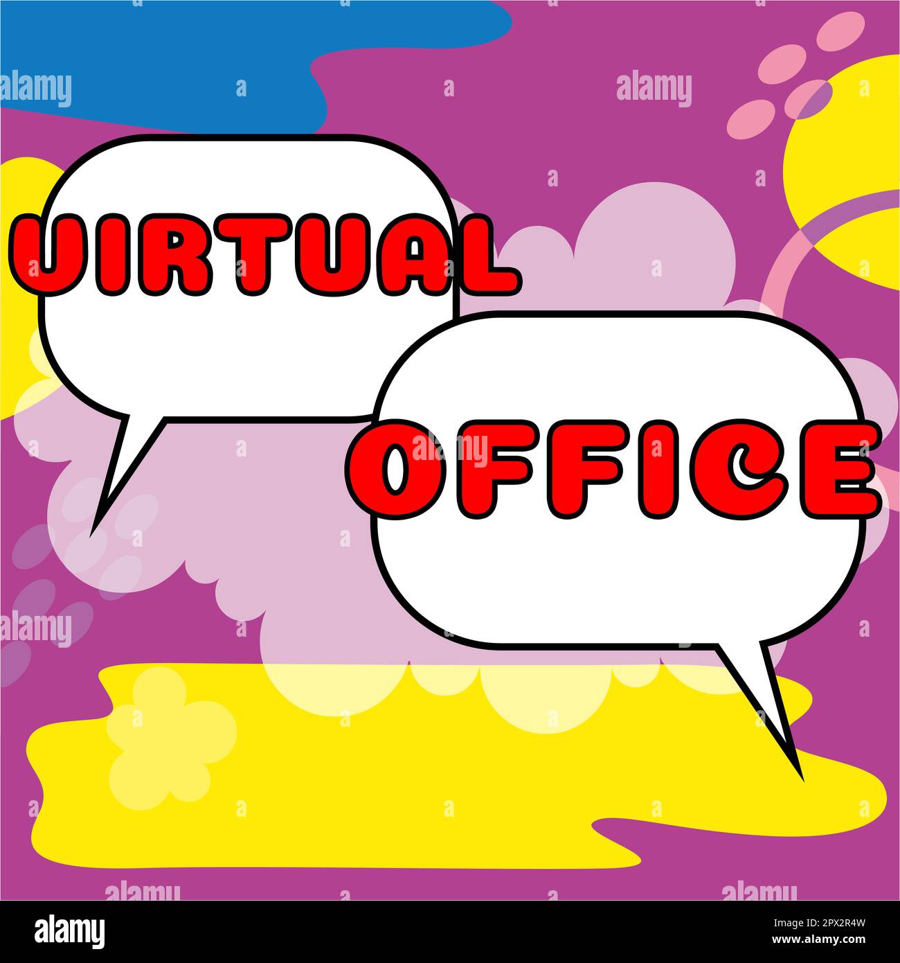 Conceptual caption Virtual Office, Business overview Mobile work ...