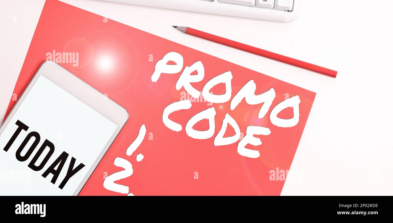 Sign Displaying Promo Code Sign displaying Promo Code, Internet Concept digital numbers that give ...