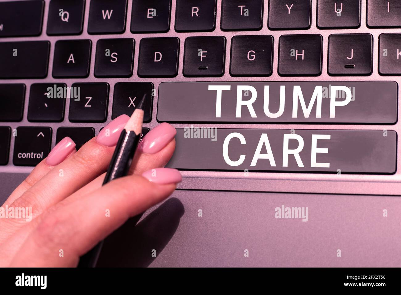 Conceptual display Trump Care, Business approach refers to replacement for Affordable Care Act in united states Stock Photo