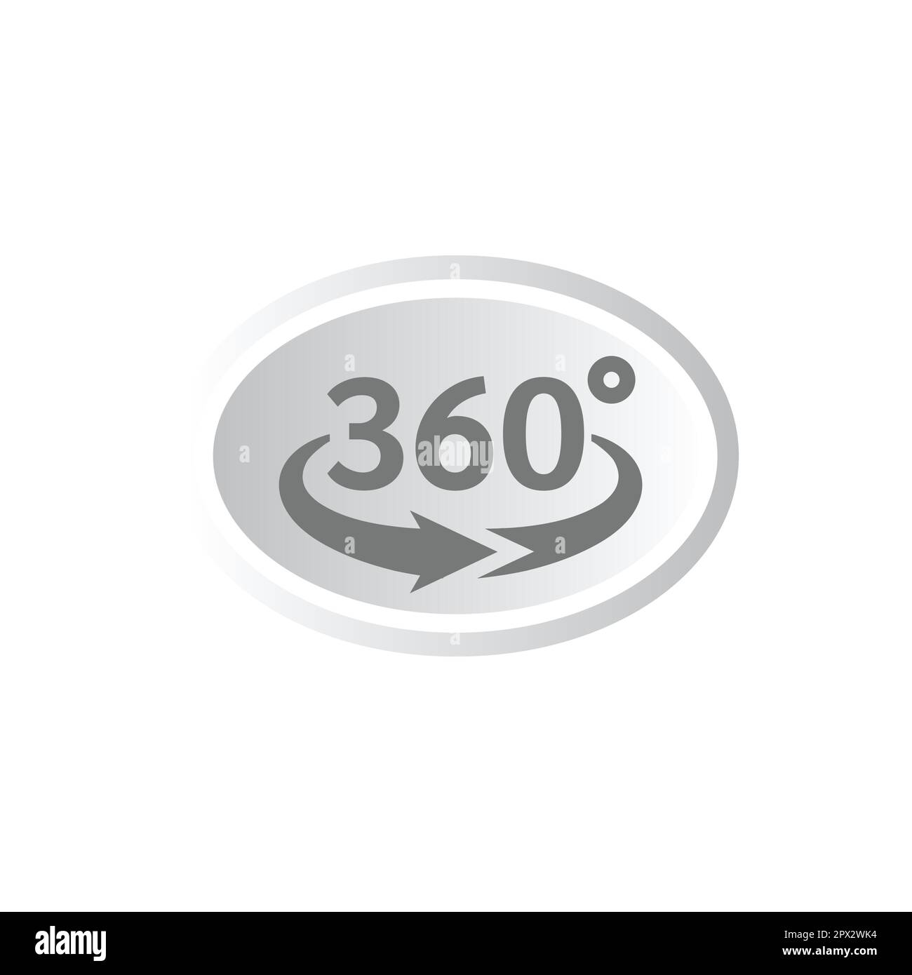 360 degrees view loop vector icon. Three hundred sixty neon electric and proton purple gradient sticker label. Stock Vector