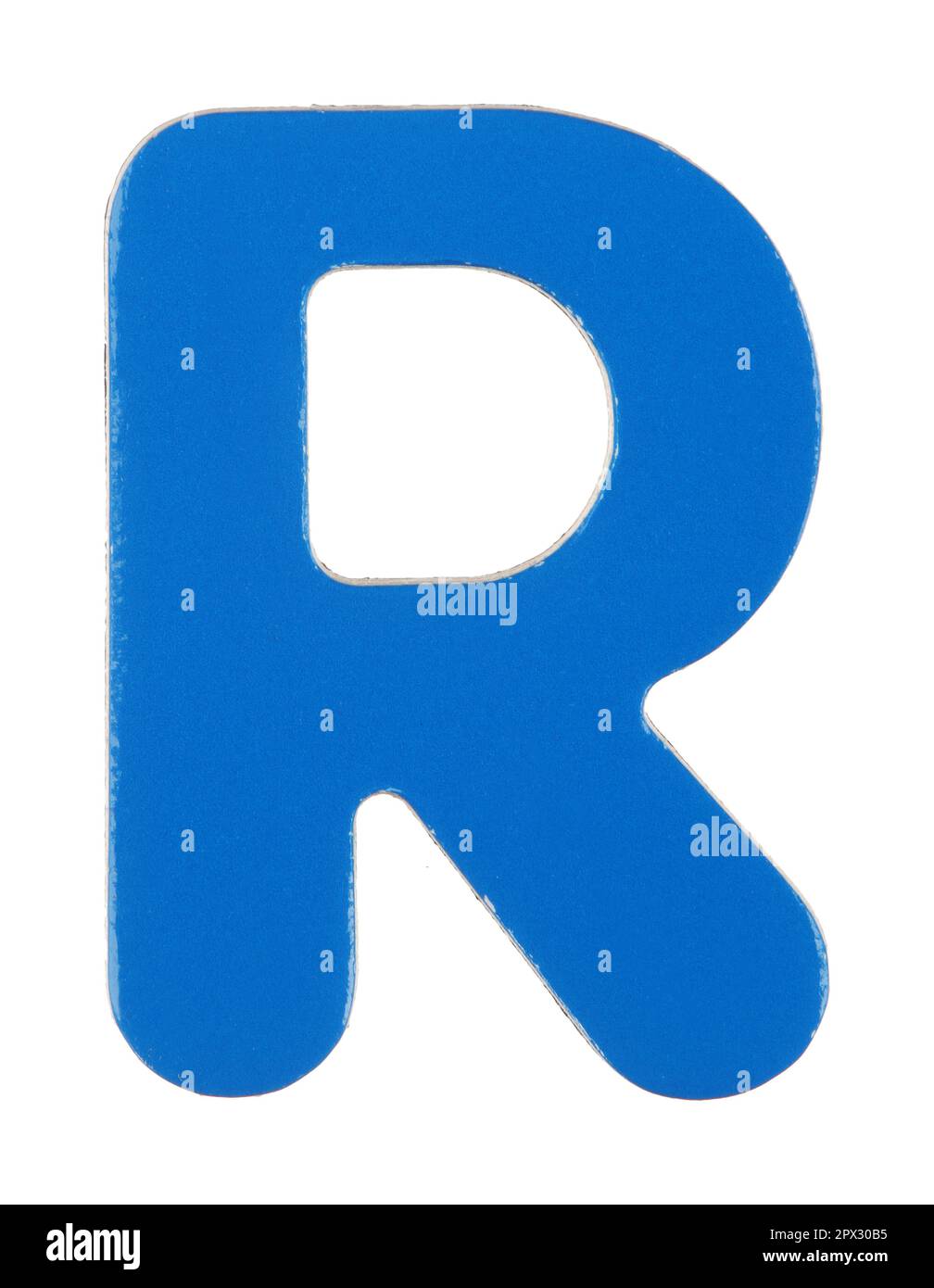 An upper case R letter on white with clipping path Stock Photo