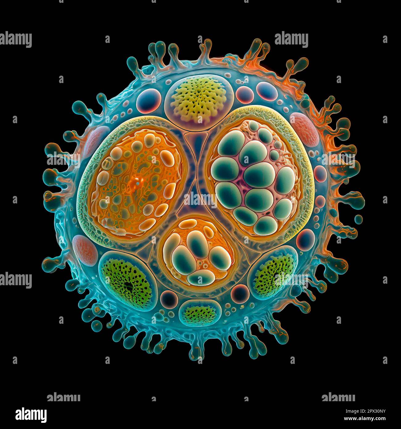Bacteria Under the Microscope, Medical Background Stock Photo Alamy