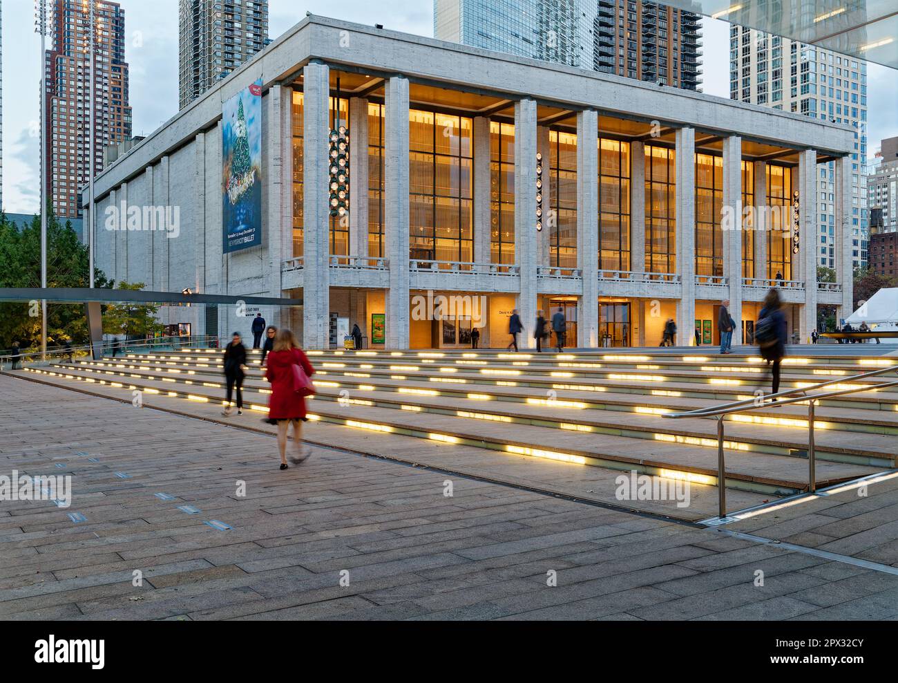 Lincoln Center at dawn: David H. Koch Theater, on Josie Robertson Plaza ...