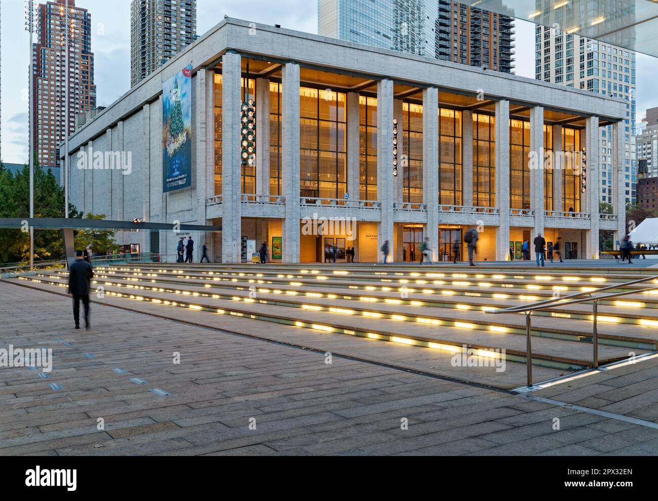 Lincoln Center at dawn: David H. Koch Theater, on Josie Robertson Plaza ...