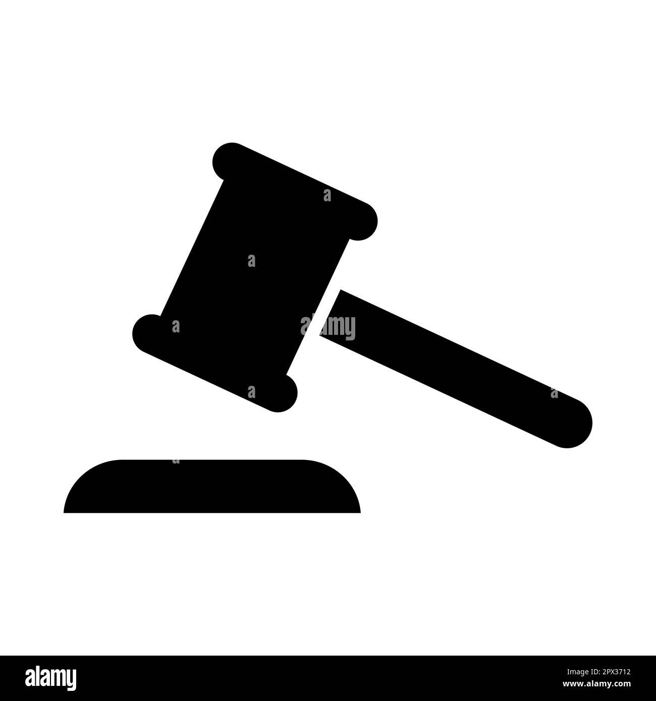Judge hammer icon, law auction symbol, gavel justice sign vector ...