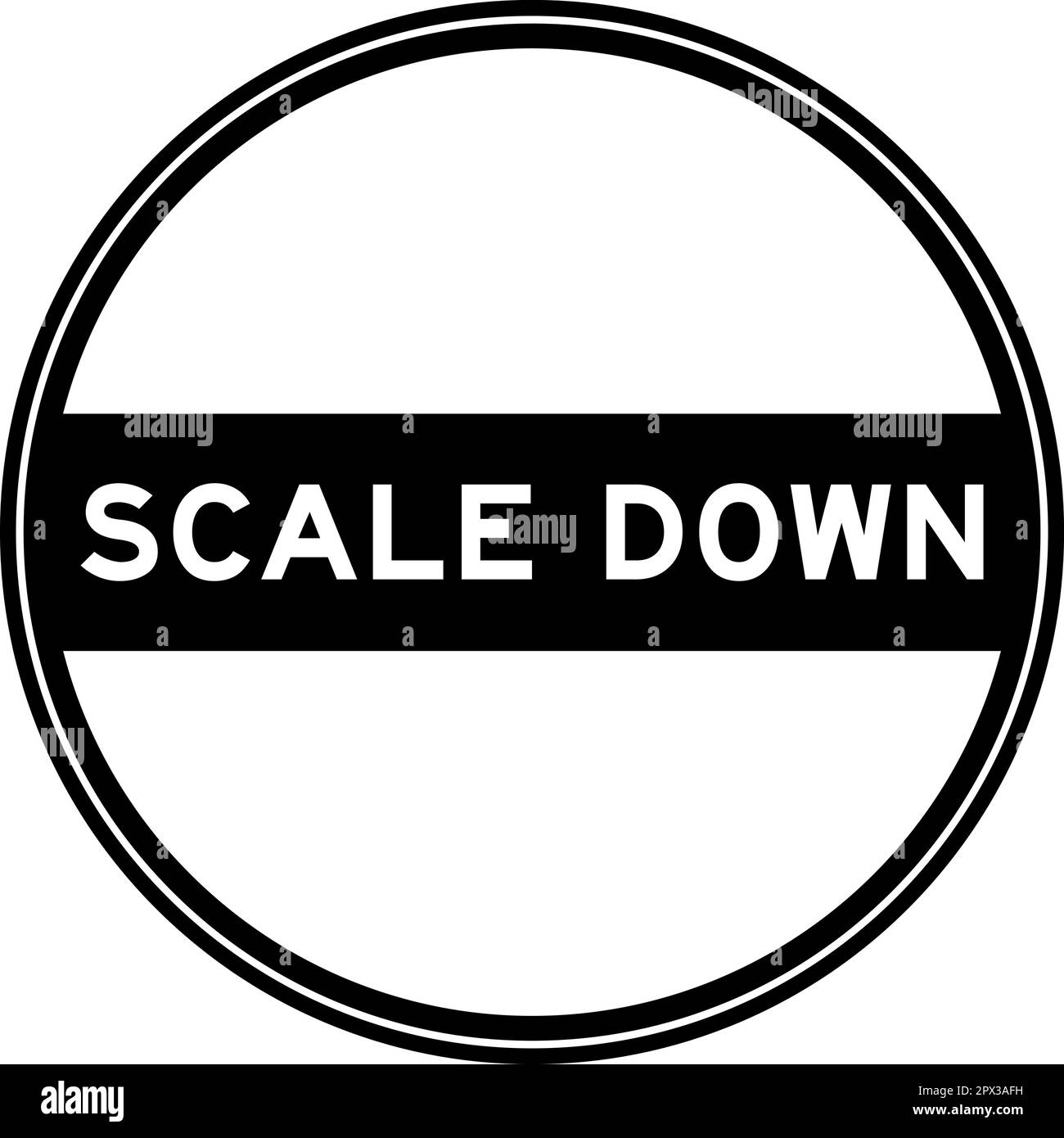 Black color round seal sticker in word scale down on white background Stock Vector Image & Art