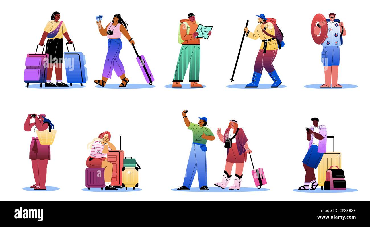 Tourists Vector Set of tourists characters Stock Vector Image & Art - Alamy