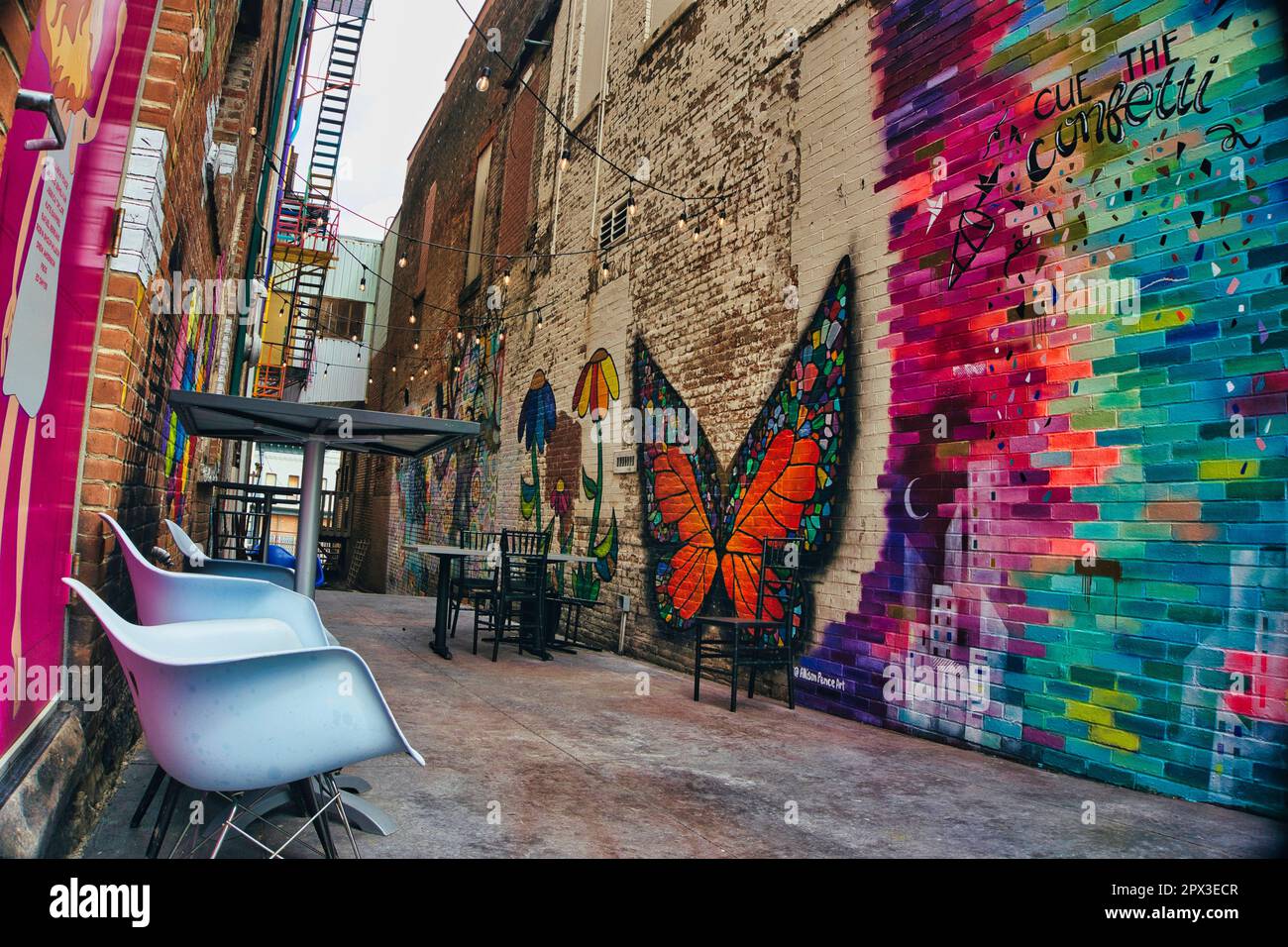 Arts Alley entertainment district in Mansfield Ohio USA 2023 Stock Photo