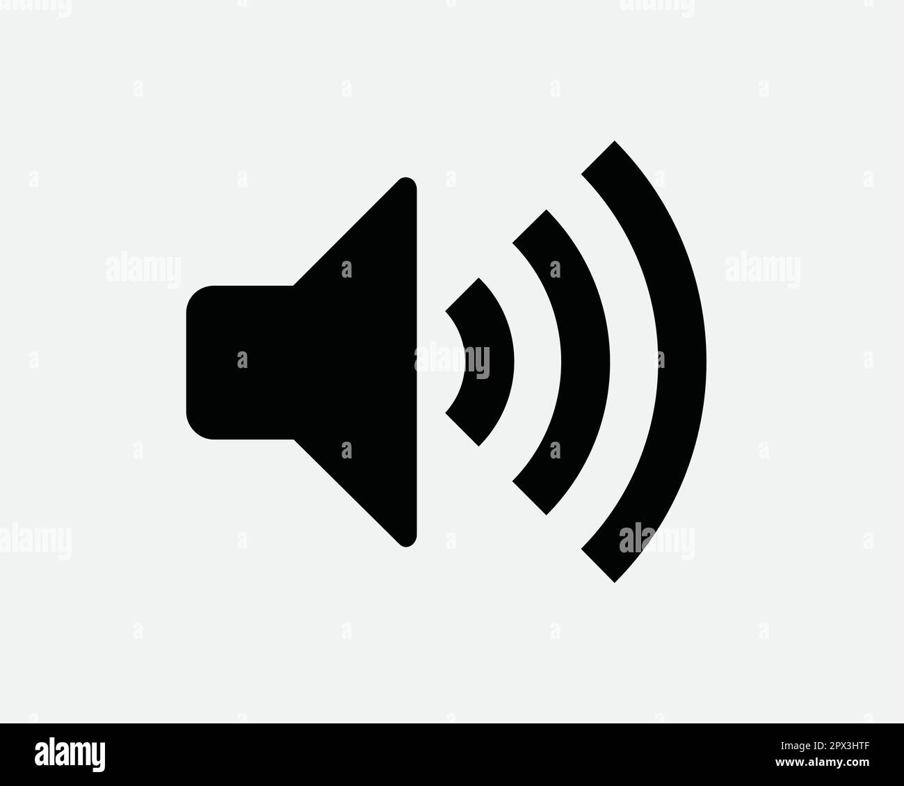 Max Volume Icon. Loud Speaker Increase Up Sound Symbol. Maximum Audio Stereo Sign. Black and White Vector Graphic Illustration Clipart Cricut Cutout Stock Vector