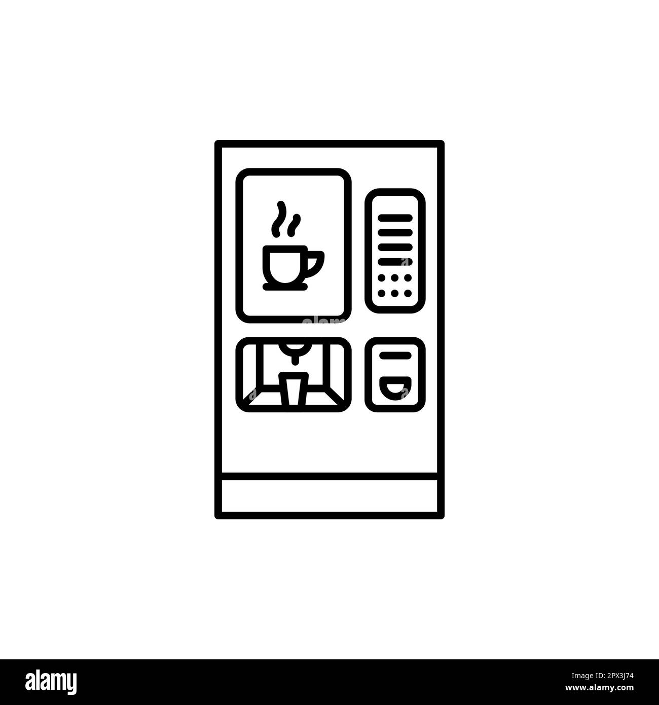 Selfservice coffee machine black line icon. Pictogram for web page
