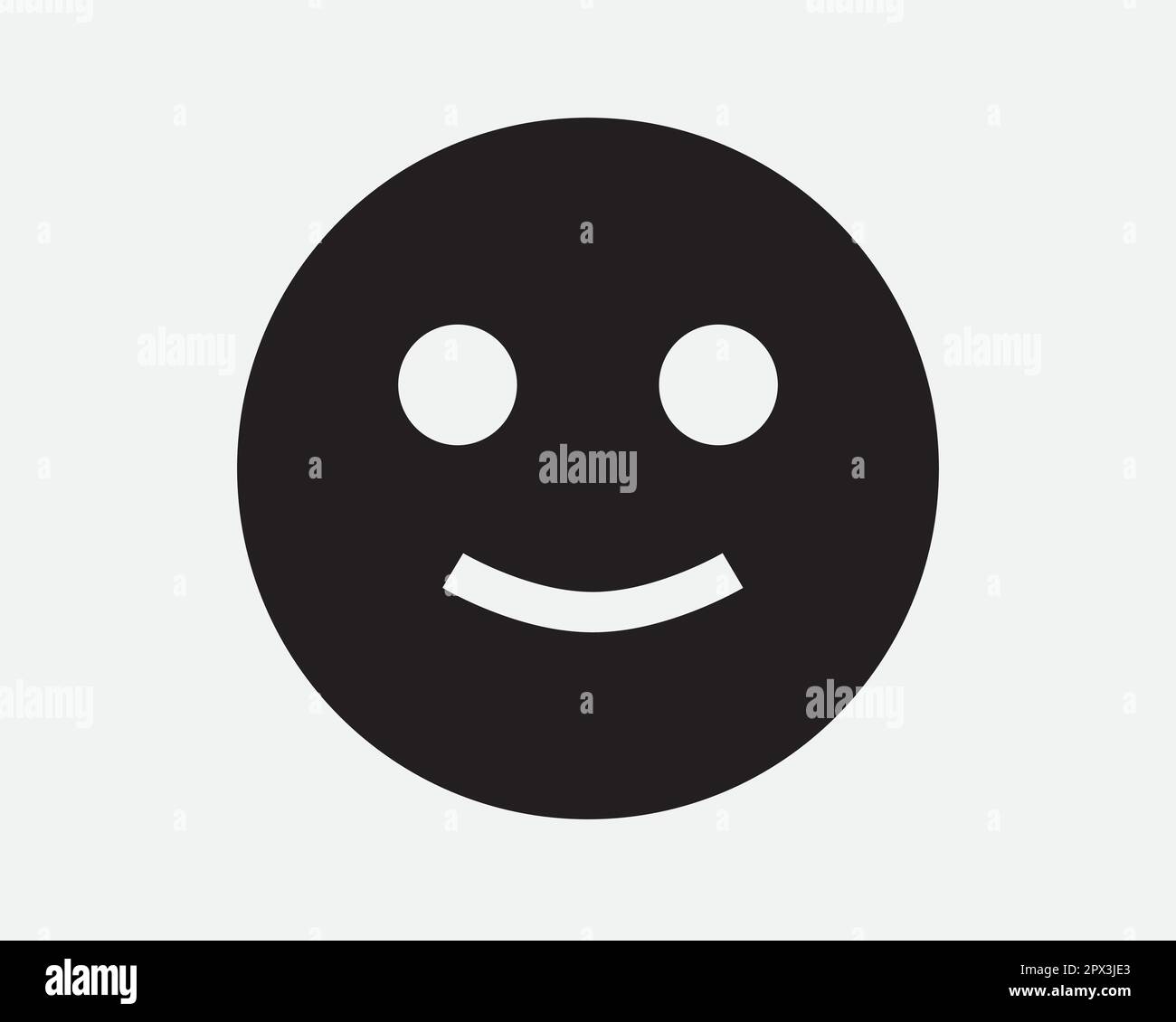 Smiley Face Icon. Smile Happy Joy Satisfied Emoji Symbol. Positive Delight Fun Emoticon Sign. Black Vector Graphic Illustration Clipart Cricut Cutout Stock Vector