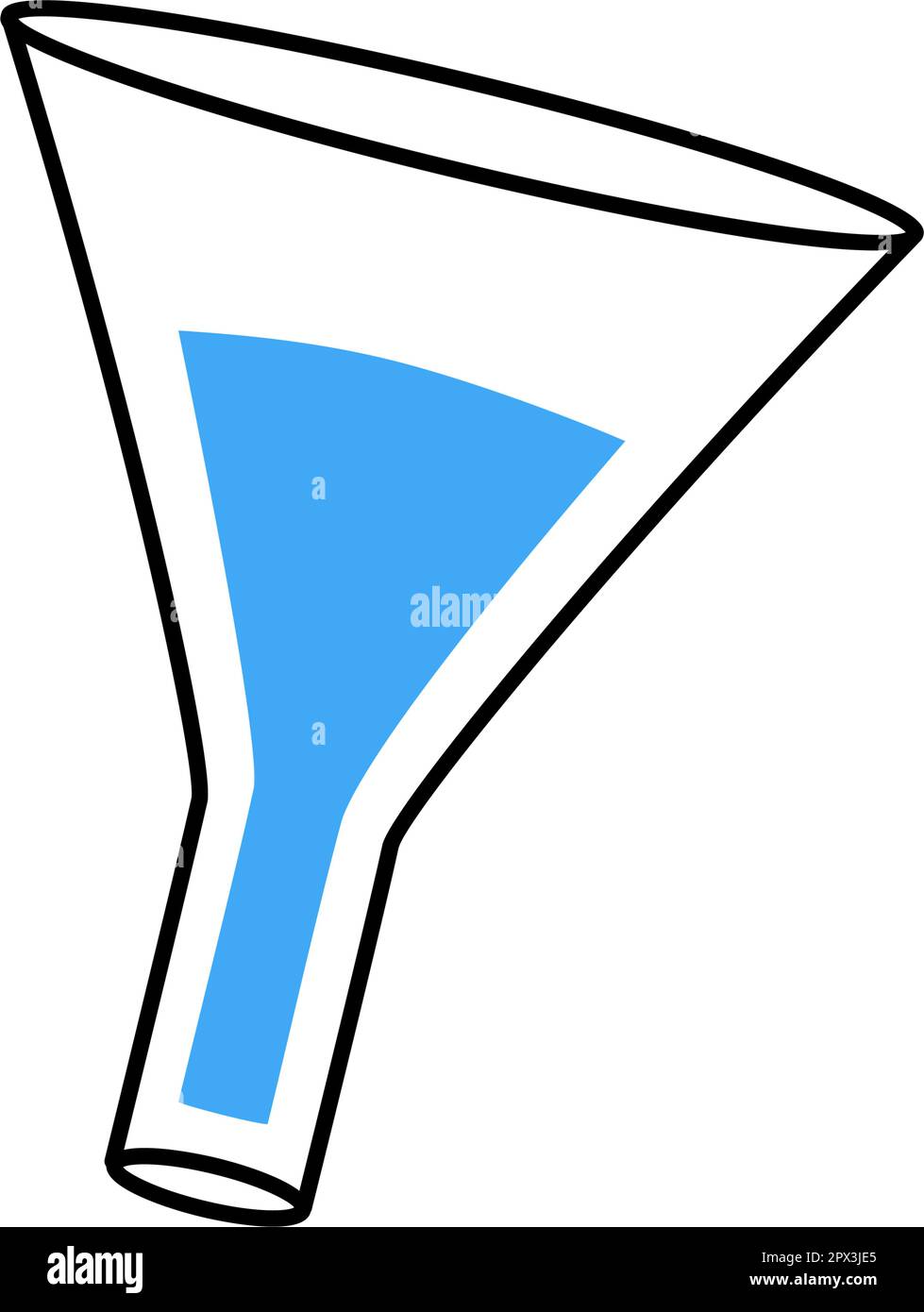 Filter funnel icon. Laboratory glass equipment silhouette. Vector