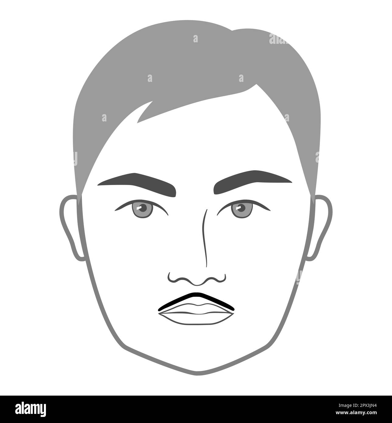 Pencil mustache Beard style men face illustration Facial hair. Vector