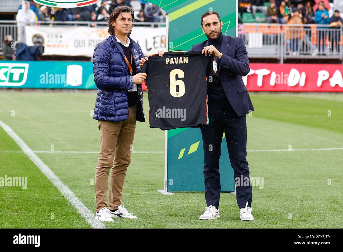 Venice, Italy. 01st May, 2023. Ceo of Modena Carlo Rivetti and Simone Pavan  during Venezia FC vs Modena FC, Italian soccer Serie B match in Venice,  Italy, May 01 2023 Credit: Independent