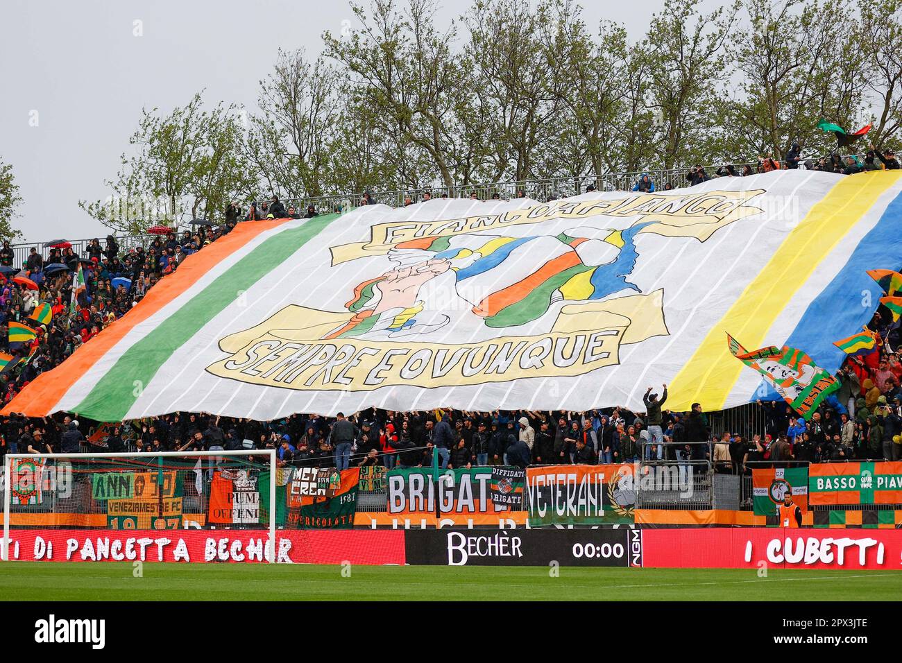 Fans of Modena during SPAL vs Modena FC, Italian soccer Serie B