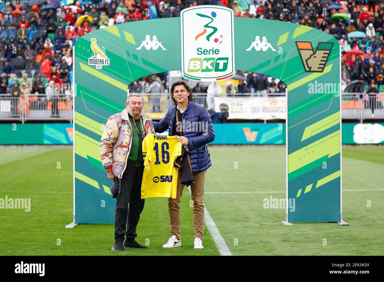 Venice, Italy. 01st May, 2023. Ceo of Modena Carlo Rivetti and Simone Pavan  during Venezia FC vs Modena FC, Italian soccer Serie B match in Venice,  Italy, May 01 2023 Credit: Independent