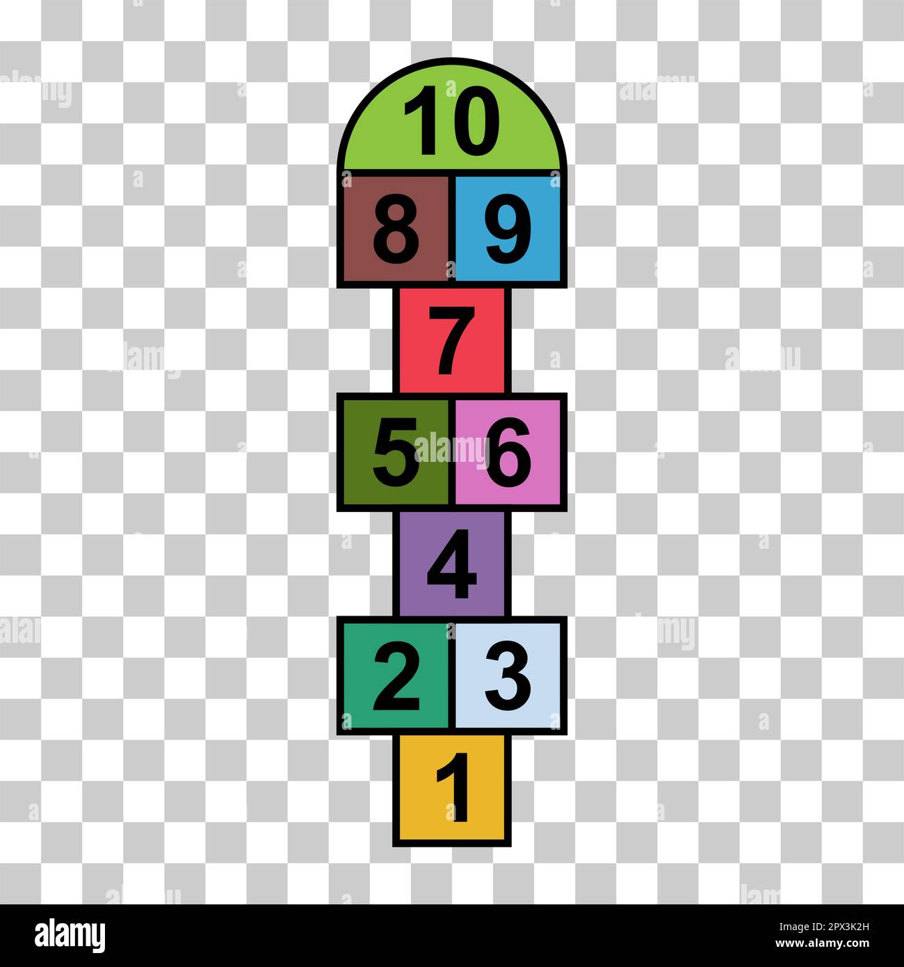 Hopscotch outdoor icon, fun play jump active game kid, street vector  illustration Stock Vector Image & Art - Alamy