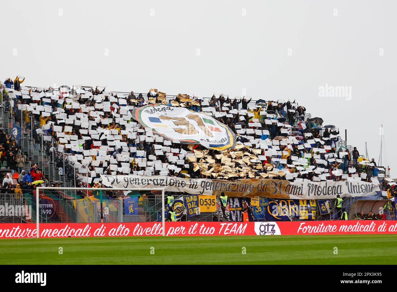 Fans of Modena during SPAL vs Modena FC, Italian soccer Serie B