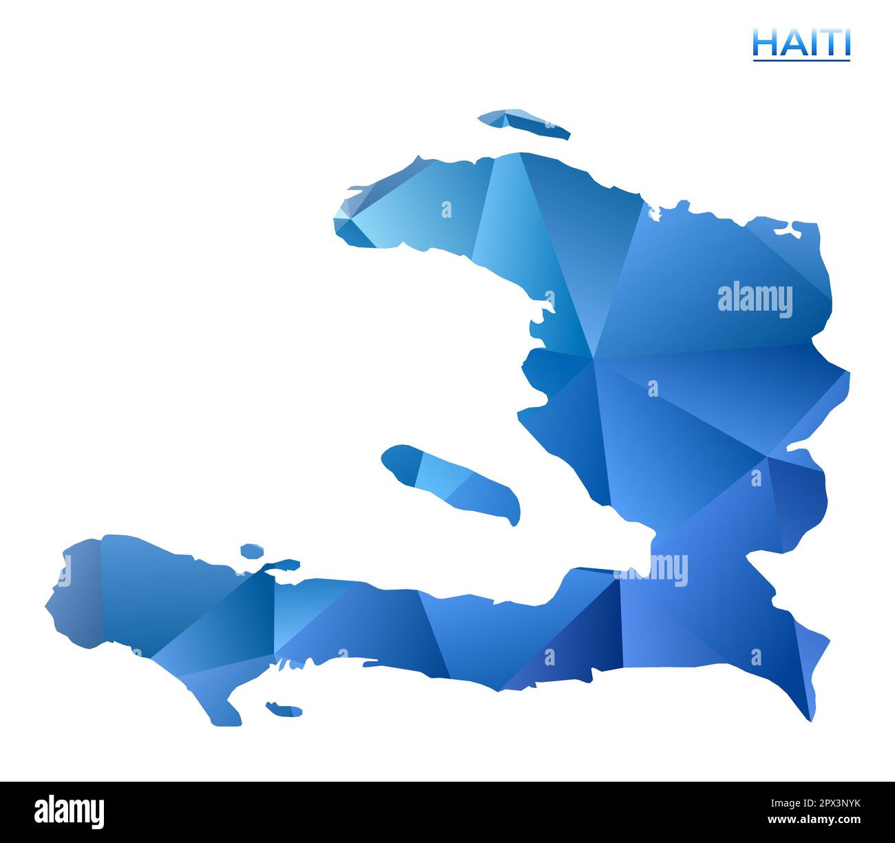 Vector polygonal Haiti map. Vibrant geometric country in low poly style. Charming illustration for your infographics. Stock Vector