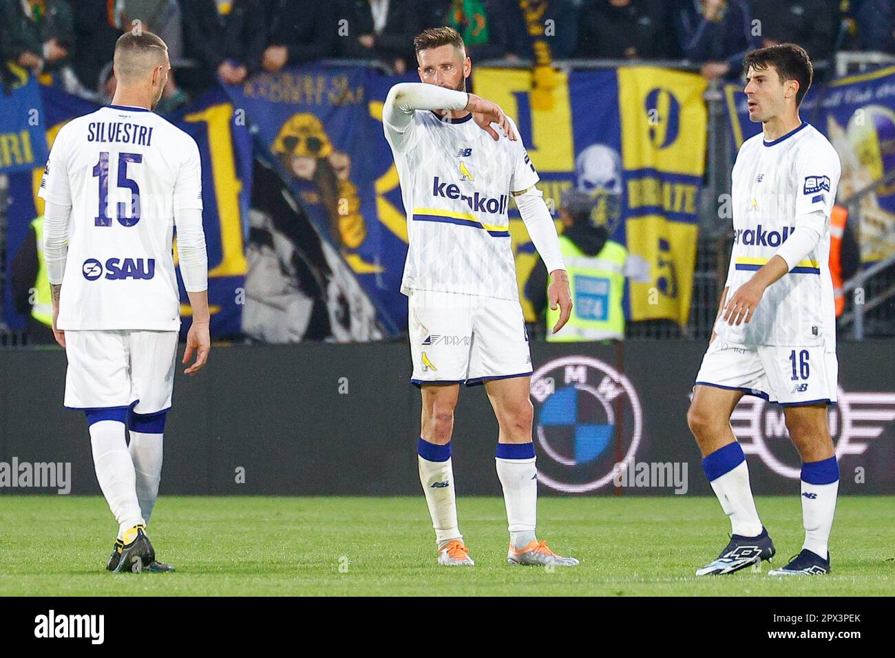 Venice, Italy. 01st May, 2023. Walter Samuel and Ivan Cordoba during Venezia  FC vs Modena FC, Italian soccer Serie B match in Venice, Italy, May 01 2023  Credit: Independent Photo Agency/Alamy Live