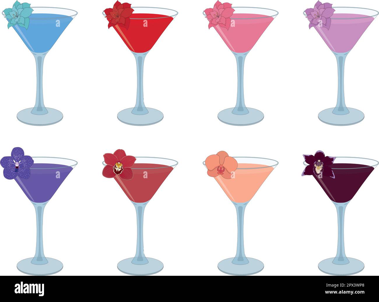 Collection of cocktails Stock Vector Images - Alamy