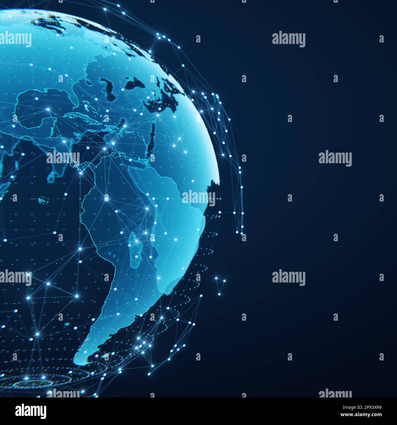 Global connection concept. Planet earth network sphere. 3d rendering ...