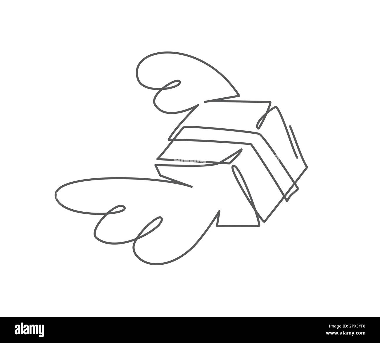 Delivery One line drawing on white background Stock Vector