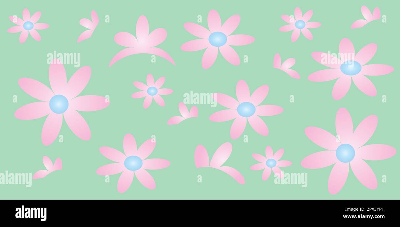 Seamless pattern delicate chamomile flowers retro style. EPS10 Stock Vector