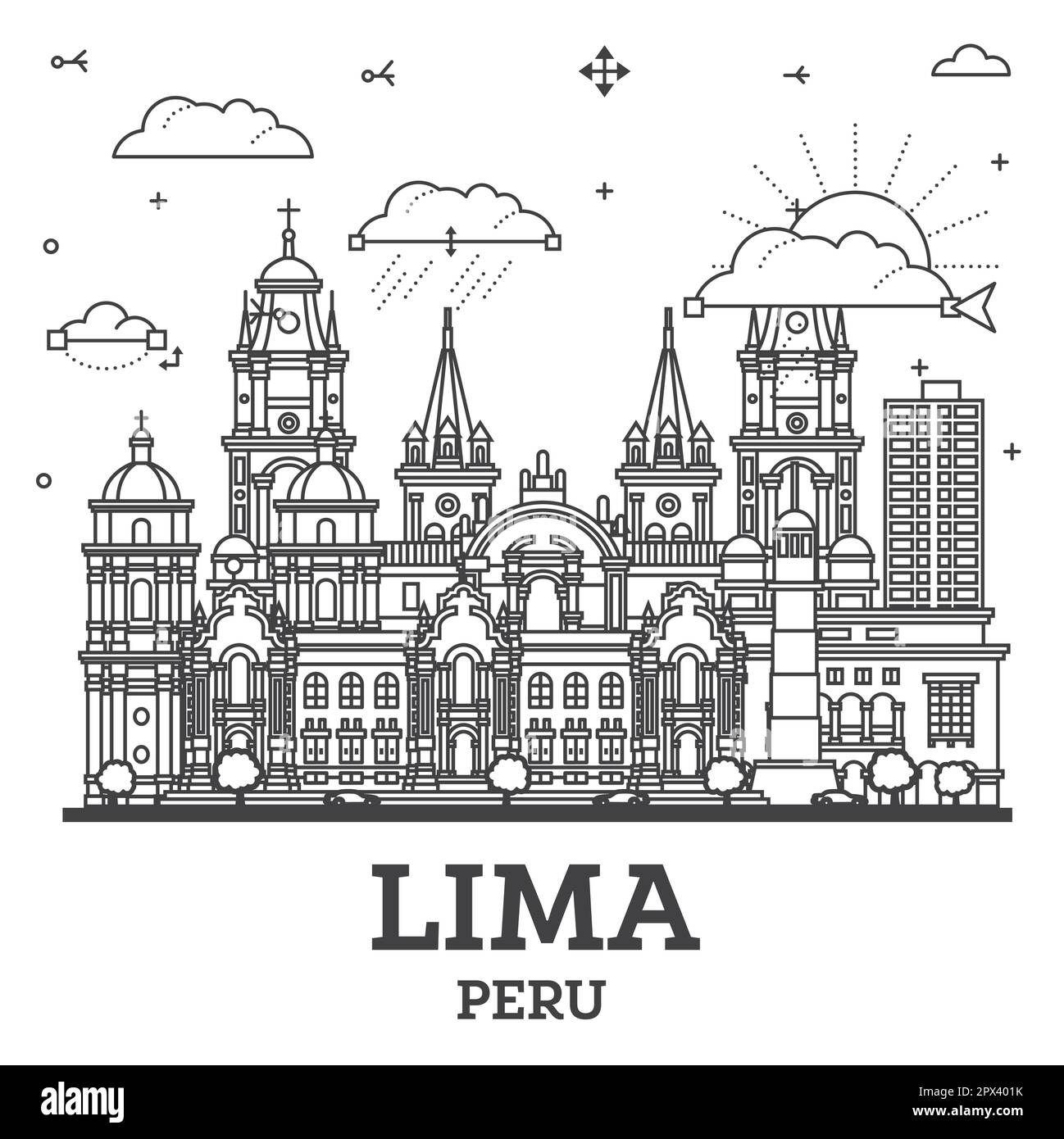 Cathedral lima peru Stock Vector Images Alamy