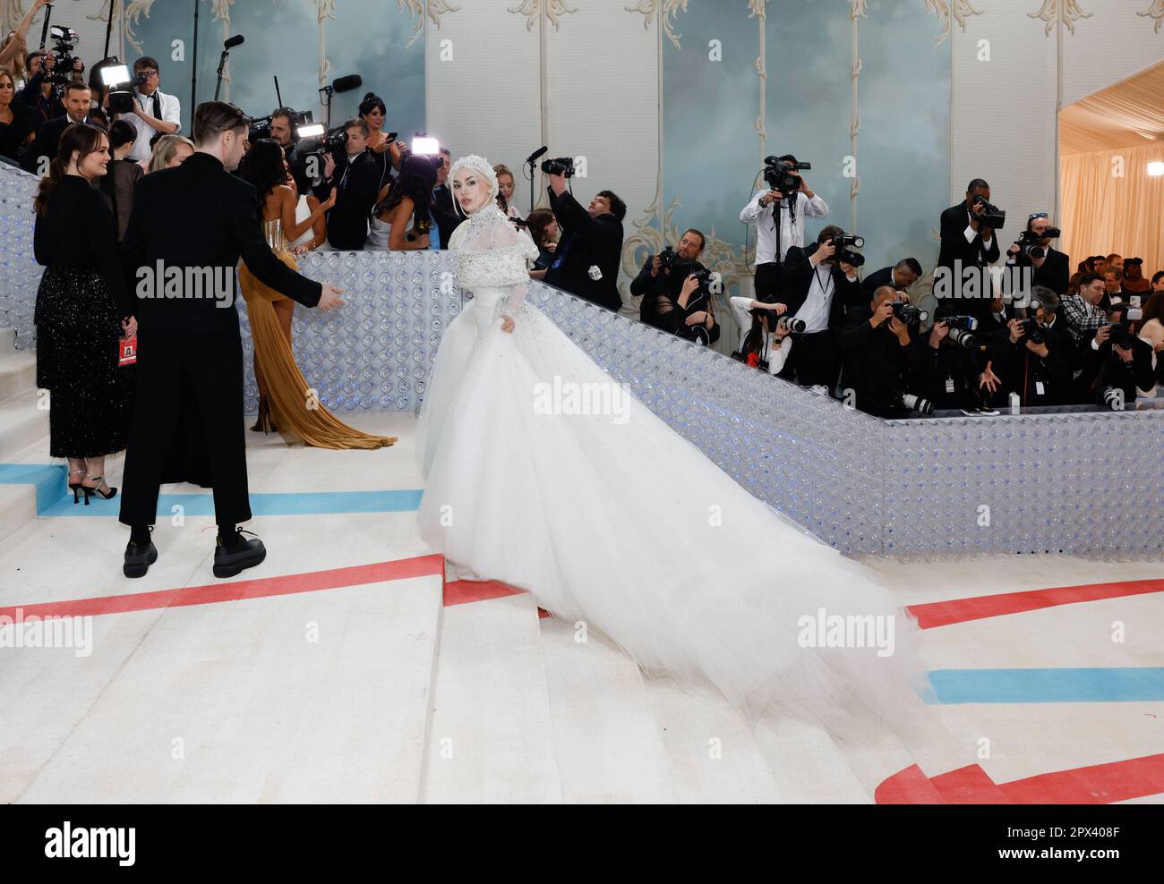 New York, United States. 01st May, 2023. Ava Max arrives on the red carpet for The Met Gala at The Metropolitan Museum of Art celebrating the opening of Karl Lagerfeld: A Line of Beauty in New York City on Monday, May 1, 2023. Photo by John Angelillo/UPI Credit: UPI/Alamy Live News Stock Photo